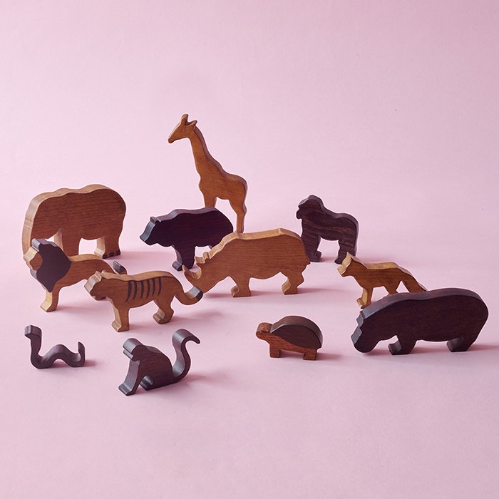 Wooden Wild Animals (12 pcs)