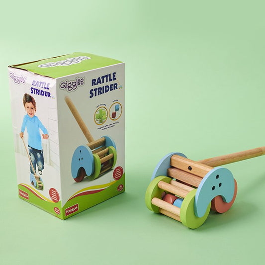 RATTLE STRIDER  (WOODEN PUSH-ALONG)
