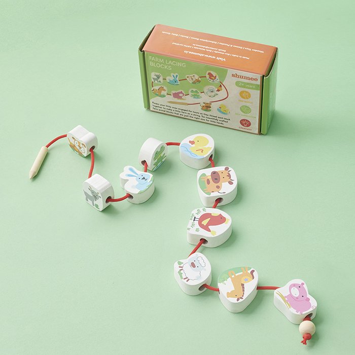 Farm Lacing Wooden Blocks