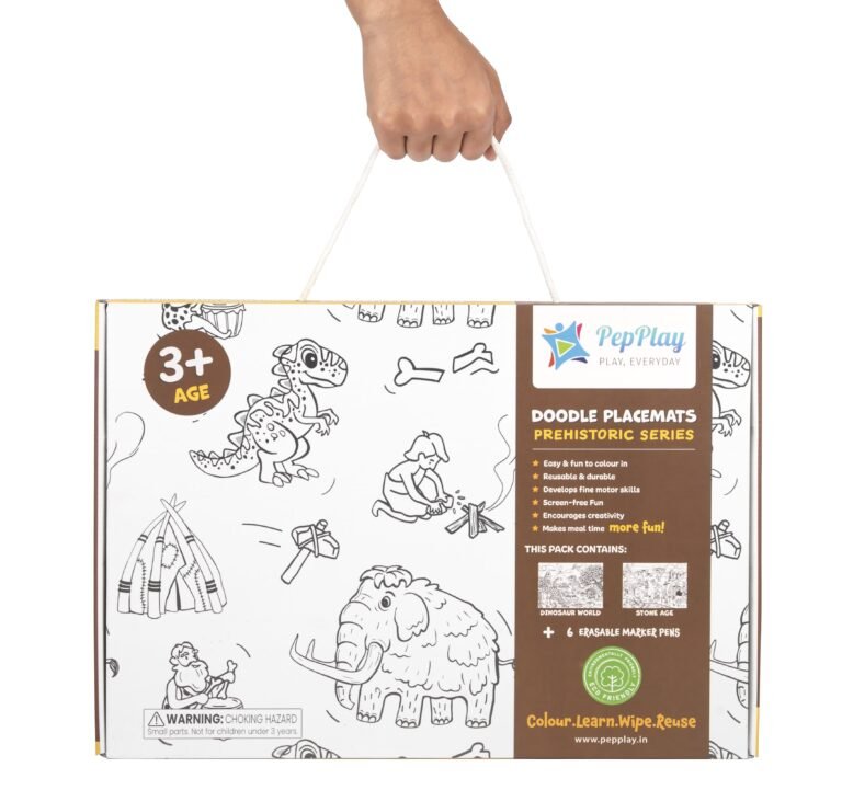 PepPlay Doodle Placemats Set – Prehistoric series