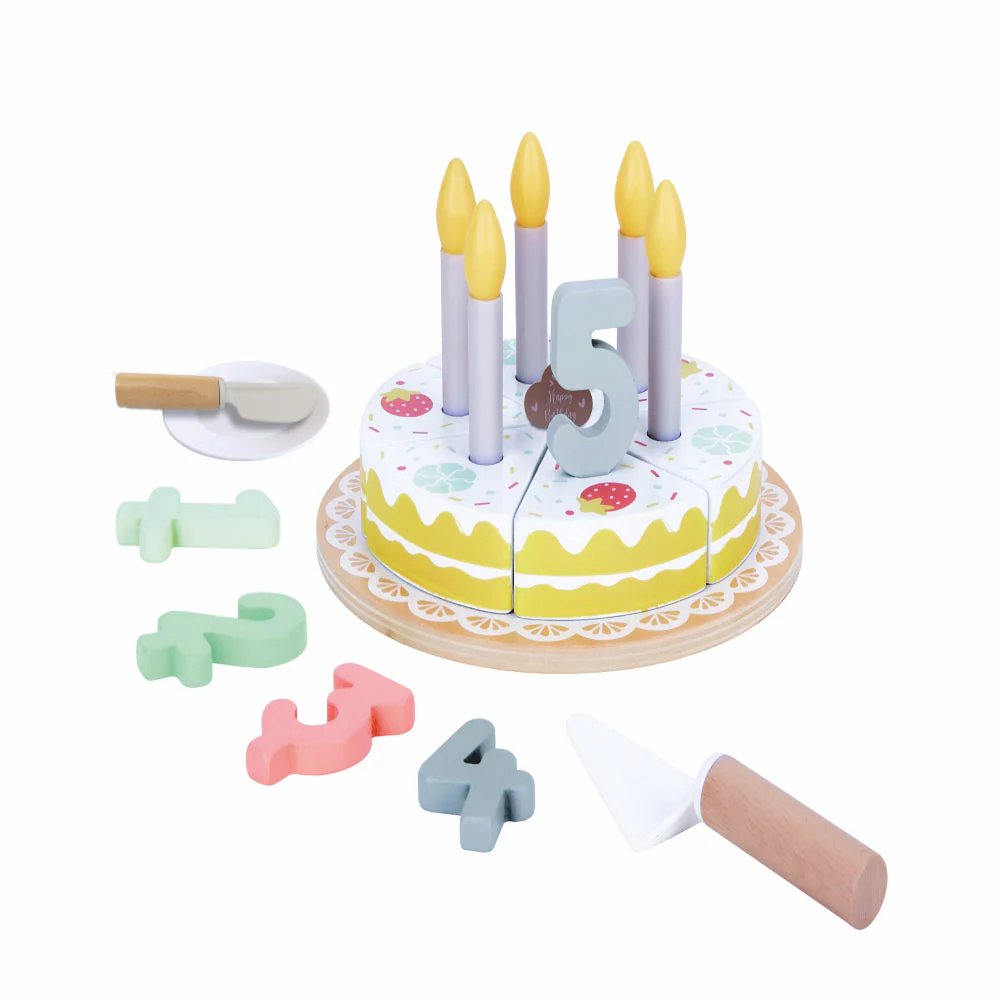 Wooden Birthday cake set