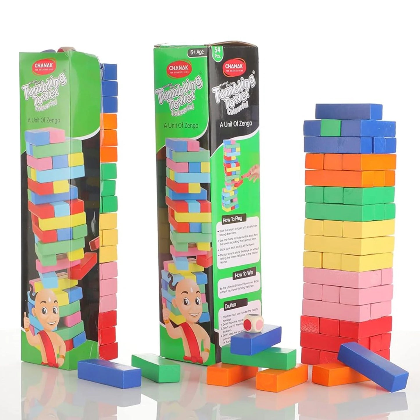 Colourful Tumbling Tower Wooden
