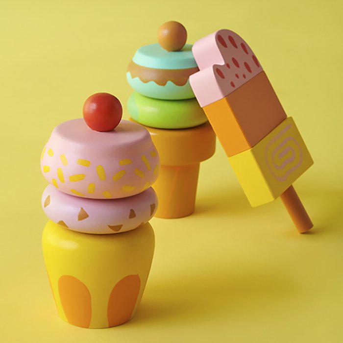 Wooden Ice Cream Magnetic Toy Set