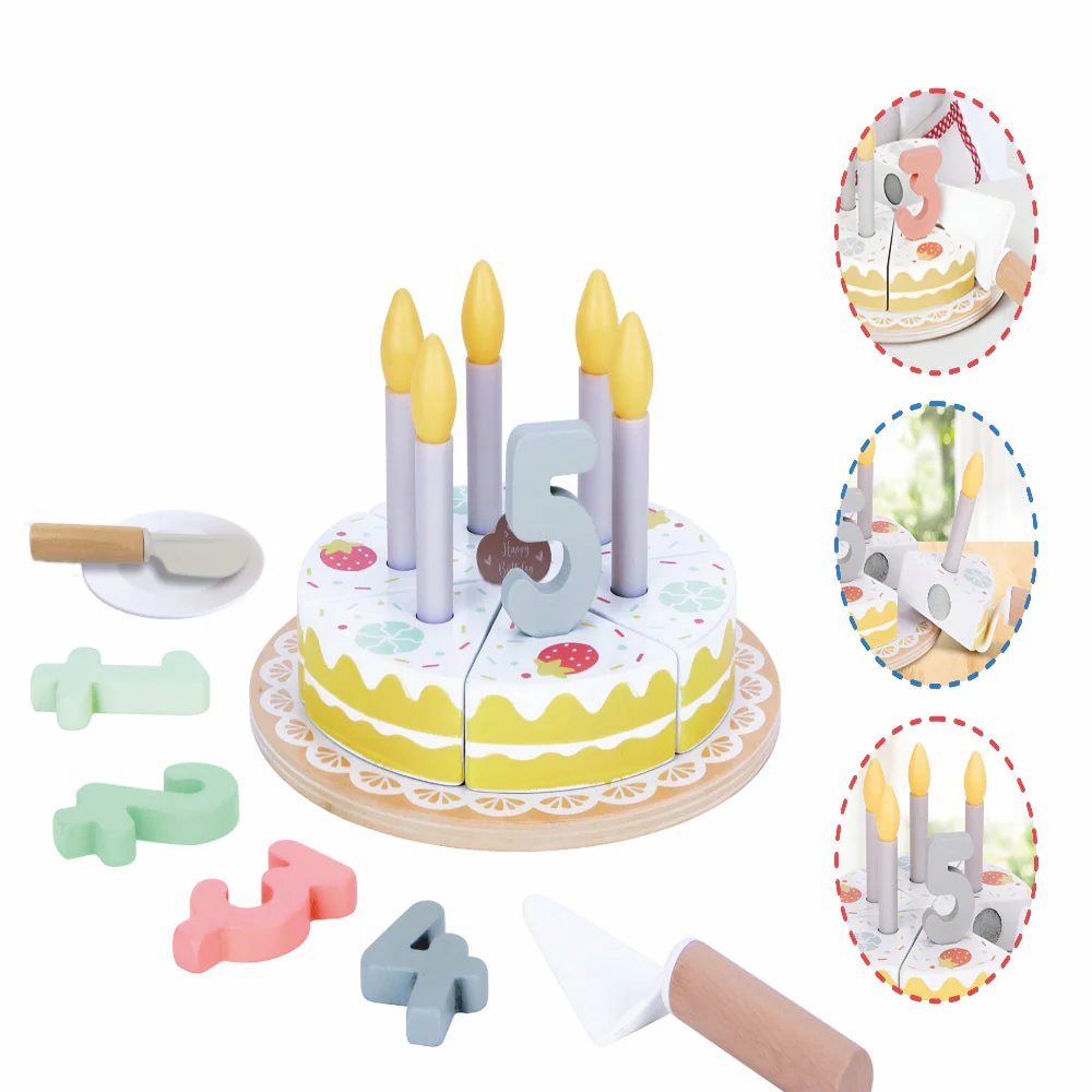 Wooden Birthday cake set