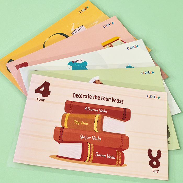 Indian Theme Numbers - Write and wipe cards