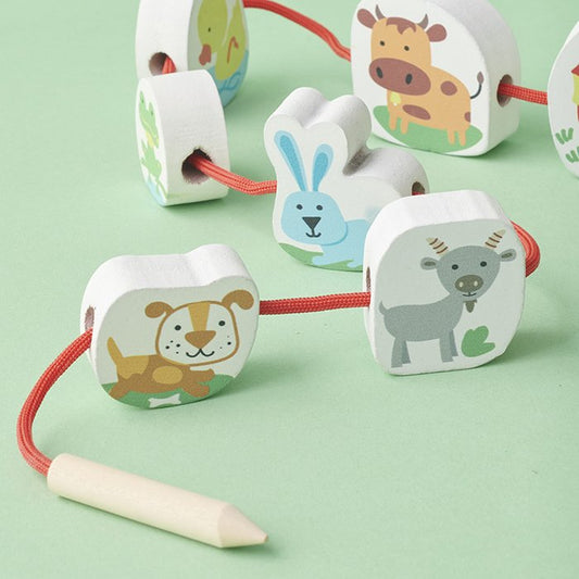 Farm Lacing Wooden Blocks