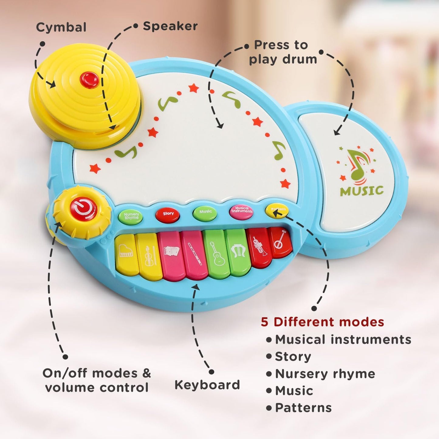 2 in 1 Xylophone Cum Drum