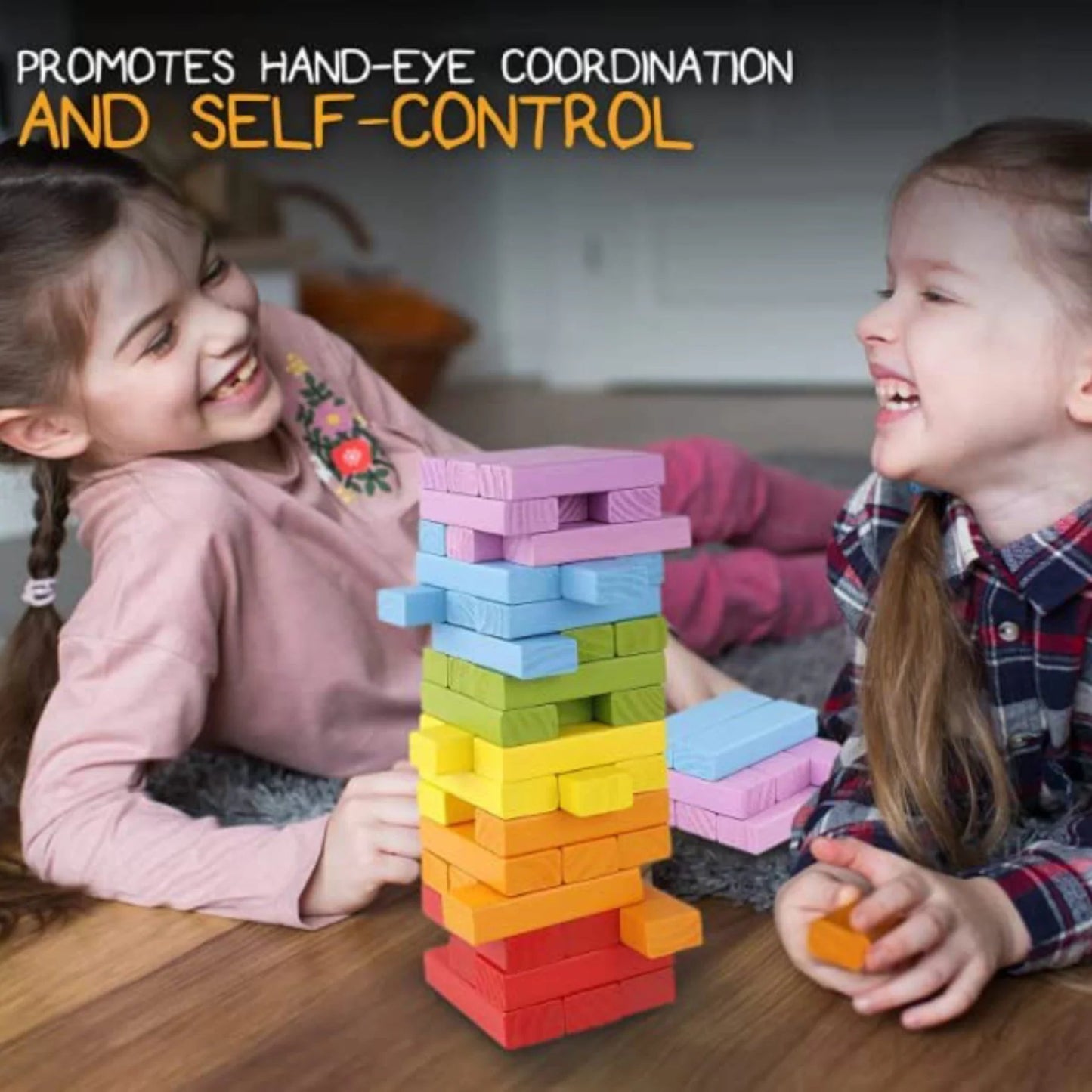 Colourful Tumbling Tower Wooden