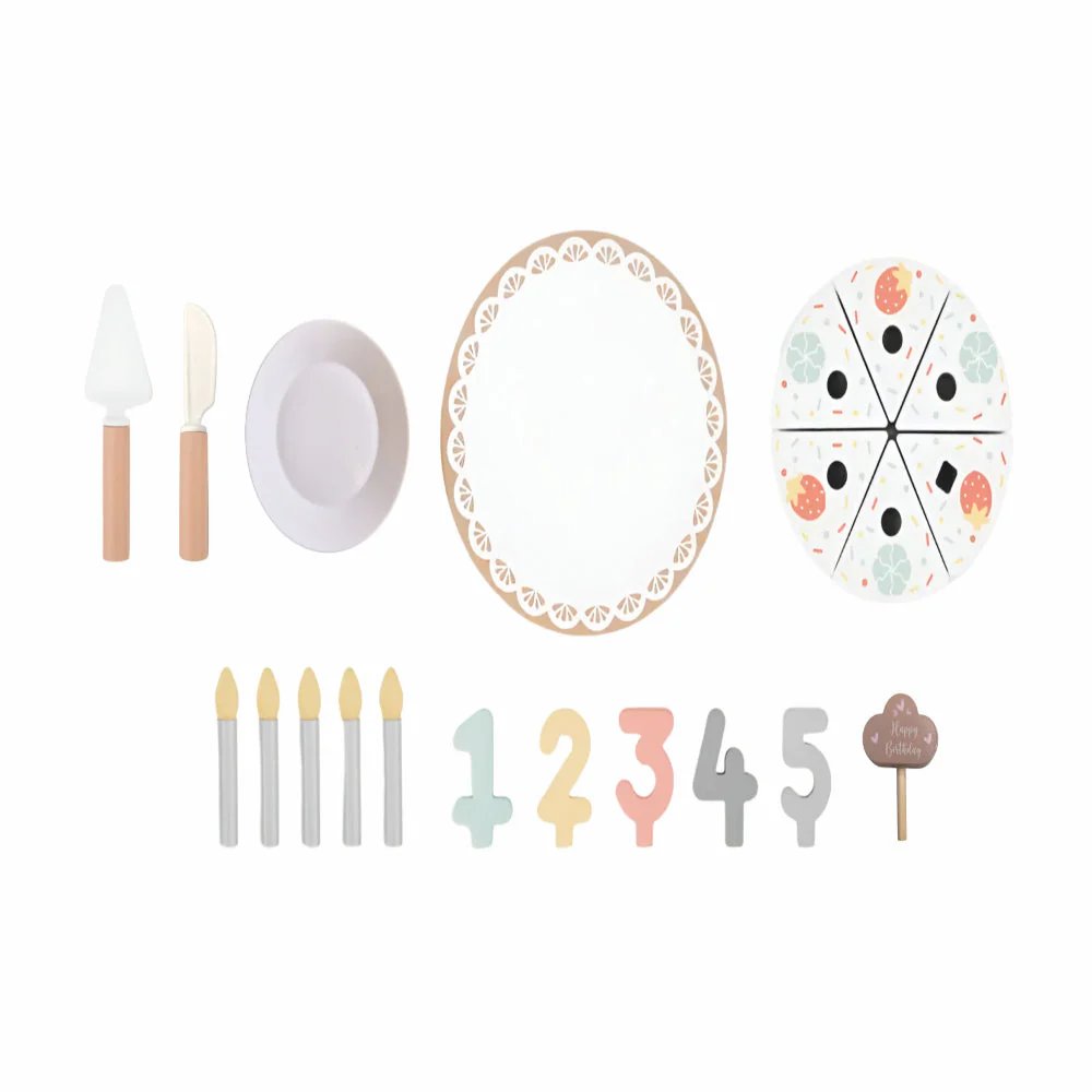 Wooden Birthday cake set