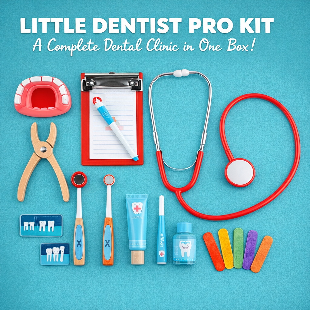 Premium Wooden Little Dentist Pro Kit