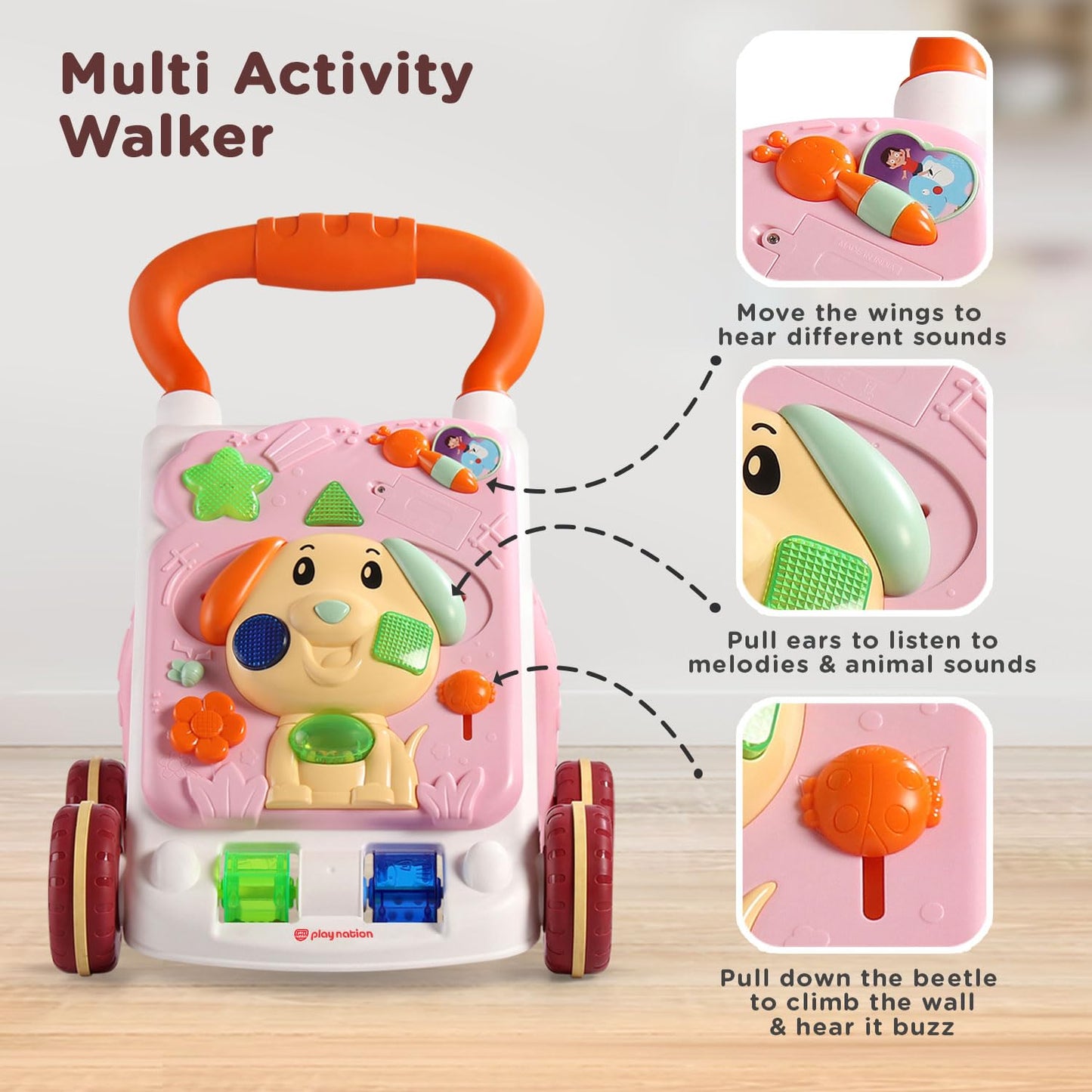 Puppy Push Walker with Music Light