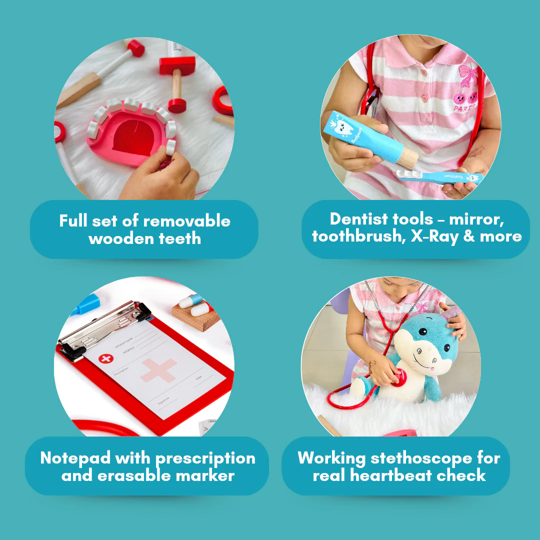 Premium Wooden Little Dentist Pro Kit