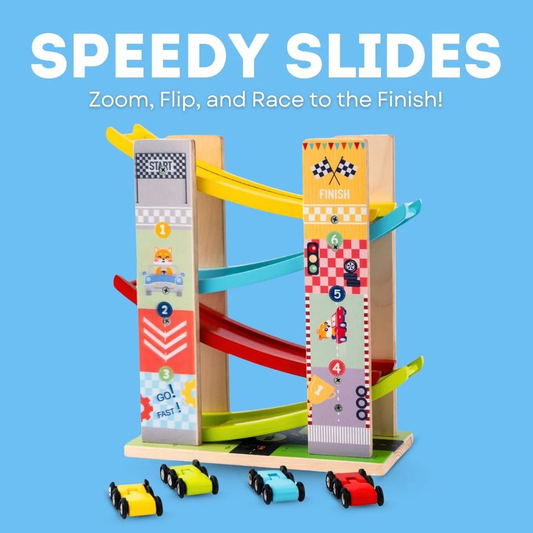 Wooden 4 Level Sliding Car Track Toy