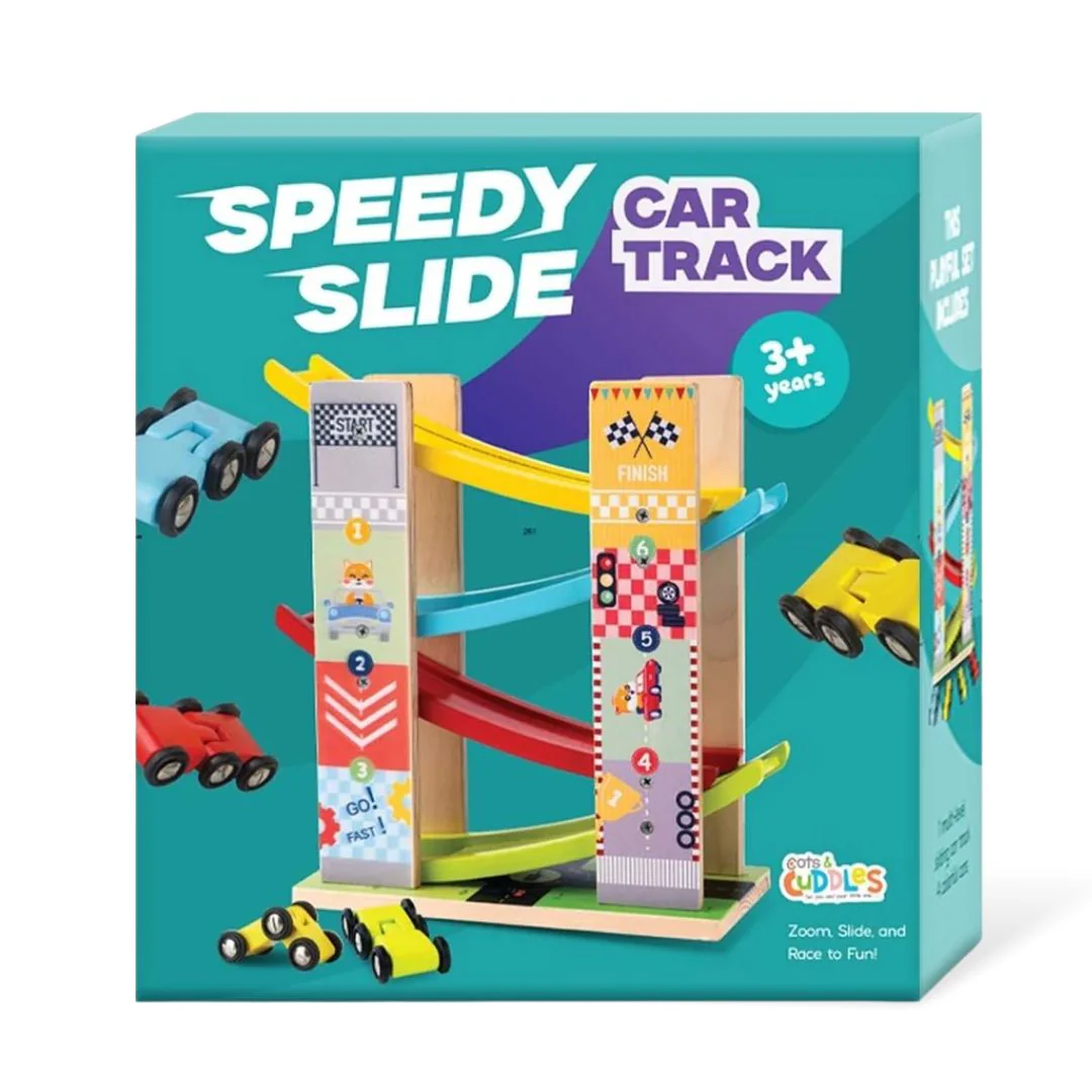 Wooden 4 Level Sliding Car Track Toy
