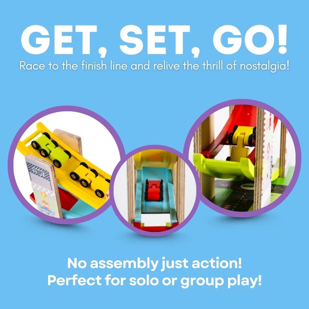 Wooden 4 Level Sliding Car Track Toy