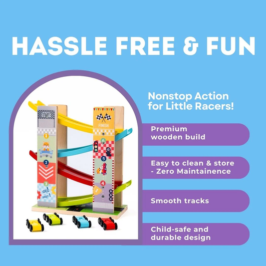 Wooden 4 Level Sliding Car Track Toy