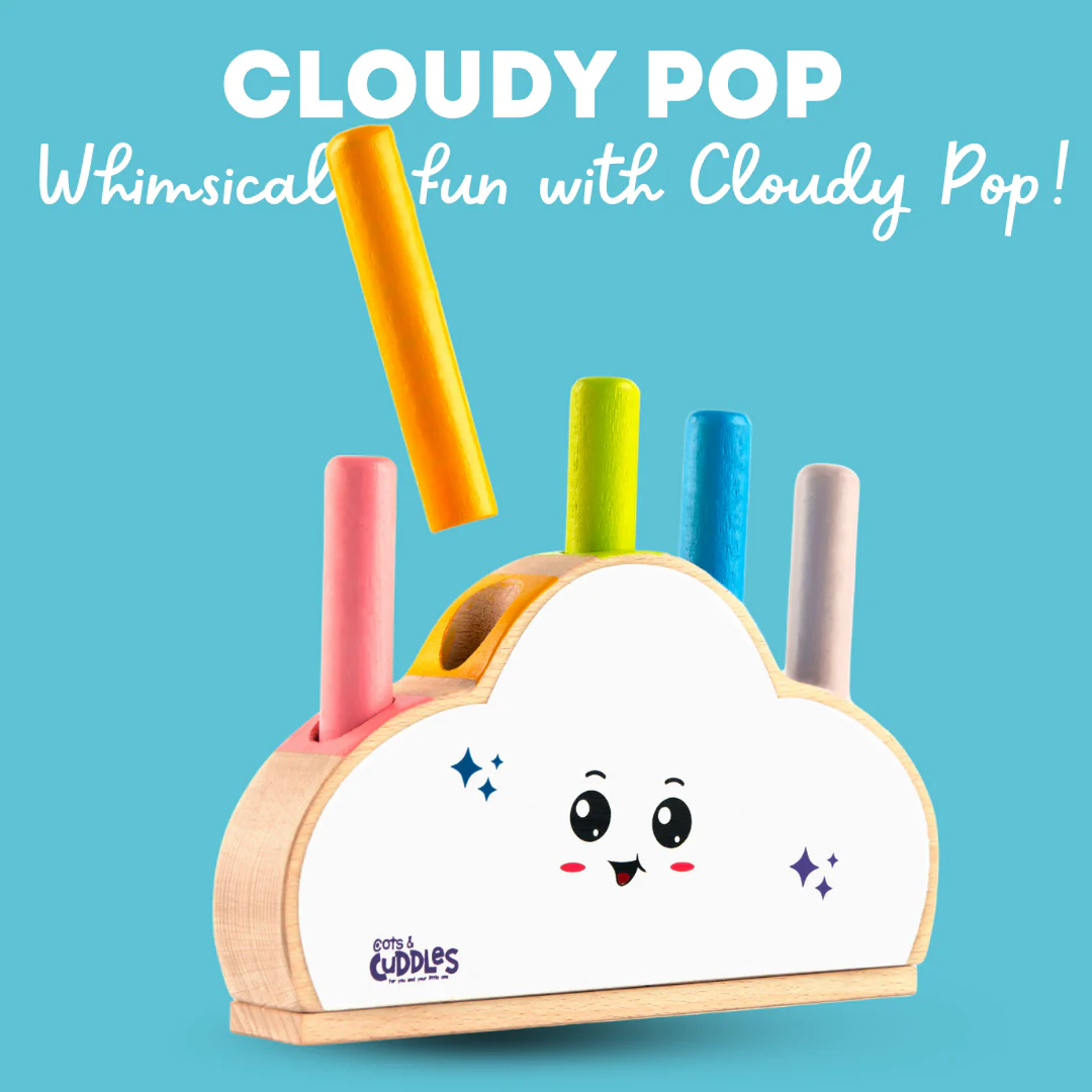 Wooden Cloud Shape Pop Up Toy