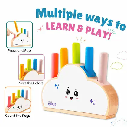 Wooden Cloud Shape Pop Up Toy