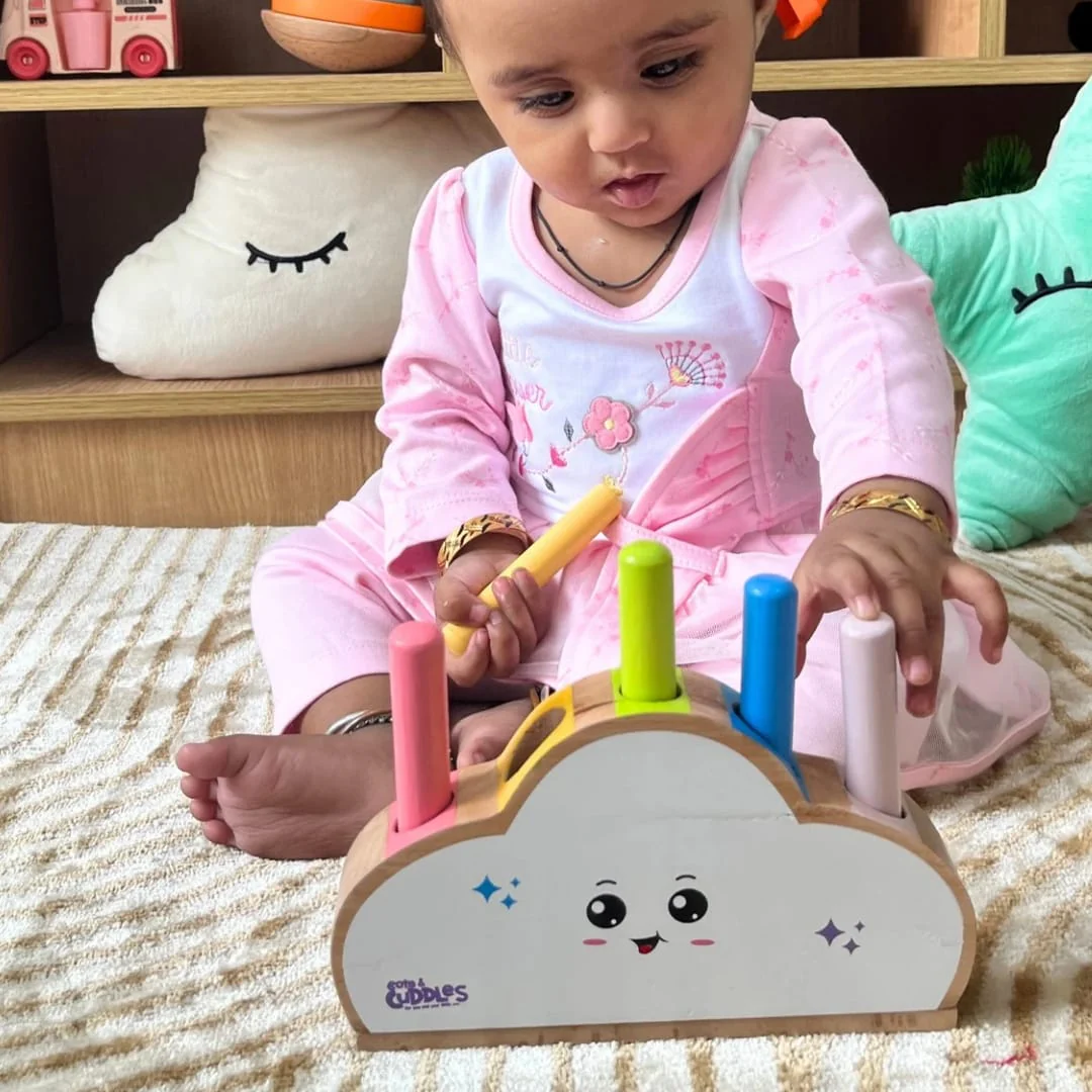 Wooden Cloud Shape Pop Up Toy